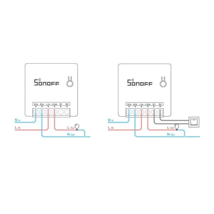 Lote de 2 Conmutadores de Red WiFi Sonoff Mini R2
