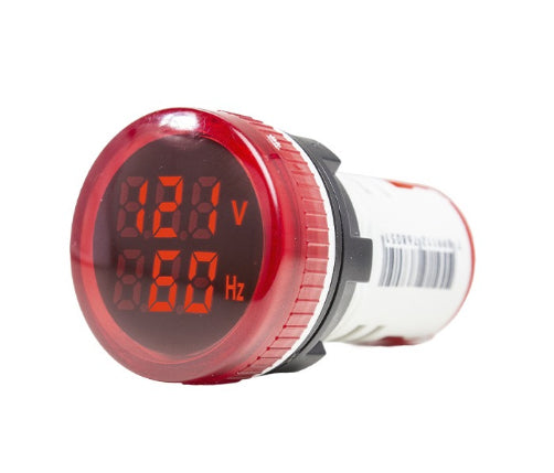 Indicador Digital de Corriente, voltaje, frecuencia, temperatura Serie ID20, Formato Redondo, Metaltex - Rojo - Indicador de temperatura