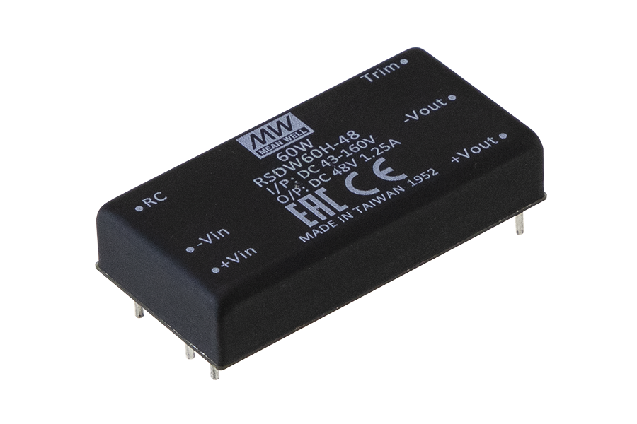 Conversor DC-DC módulo DIP ferroviario 60W RSD-RDDW60 - 40 a 160VDC - 12V