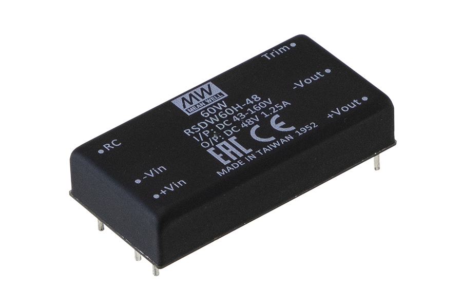 Conversor DC-DC módulo DIP ferroviario 60W RSD-RDDW60 - 18 a 75VDC - ±15V