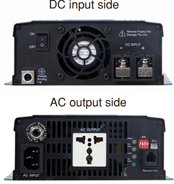 Inversor onda pura con UPS bypass 1700W NTU-1700 - UN - Universal - 12VDC - 110VAC