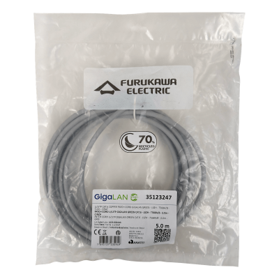 CP6G-5F. FURUKAWA 5 metros Cat6 Gris U/UTP LSZH Latiguillo RJ45 Gigalan 35123247