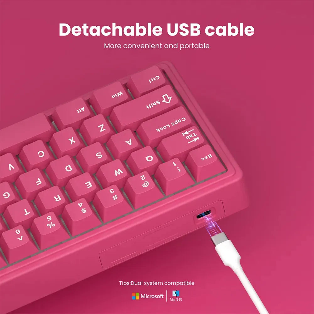 Teclado mecánico RK R65 Berry Red formato 65% en español con iluminación RGB de Royal Kludge