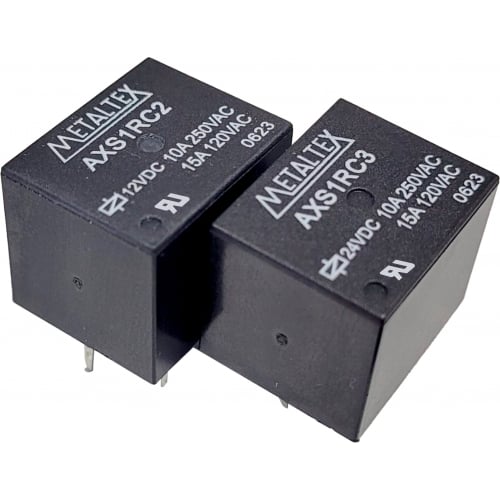 Relé industrial miniatura de potencia SPDT hasta 15A terminal PCB serie AXS - 24VDC