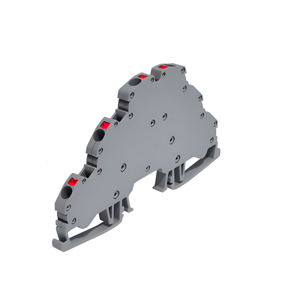 Bloque de Terminales 2.5 mm² para Carril DIN de tres Posiciones con Sistema de Inserción Directa – Onka