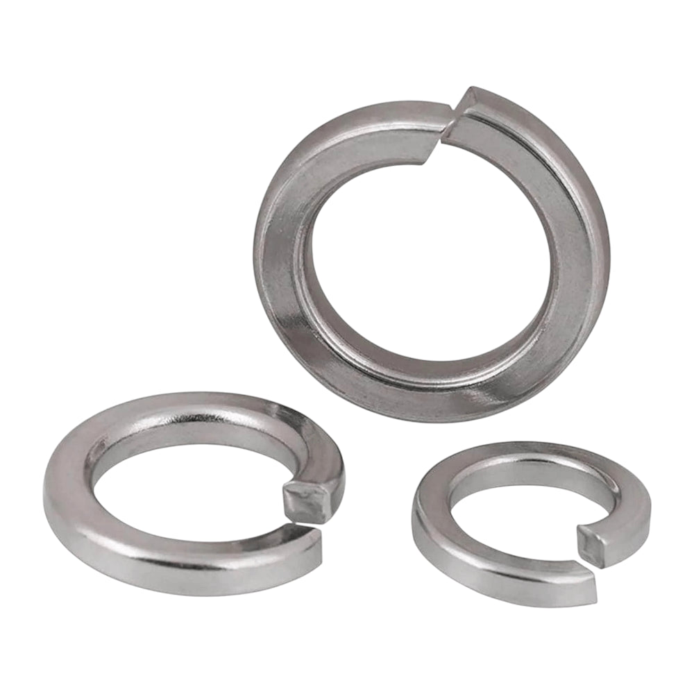 Tuerca Hexagonal M8 + Golilla Plana + Presión Acero inoxidable (pack 50 unds)