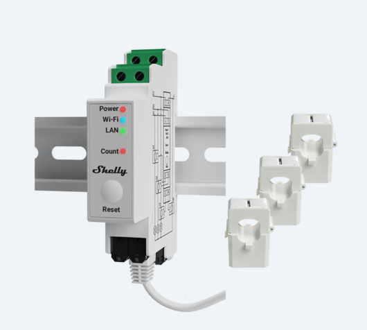 Shelly Pro 3 - Interruptor Inteligente Trifásico 3 Canales con Wi-Fi, LAN y BLE
