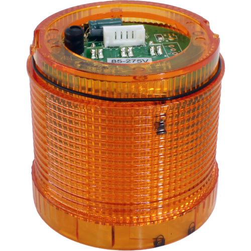 Lente amarillo con opción continua o pulsante IP65, debe usar base serie T70 - 85 a 275VAC - Luz contínua