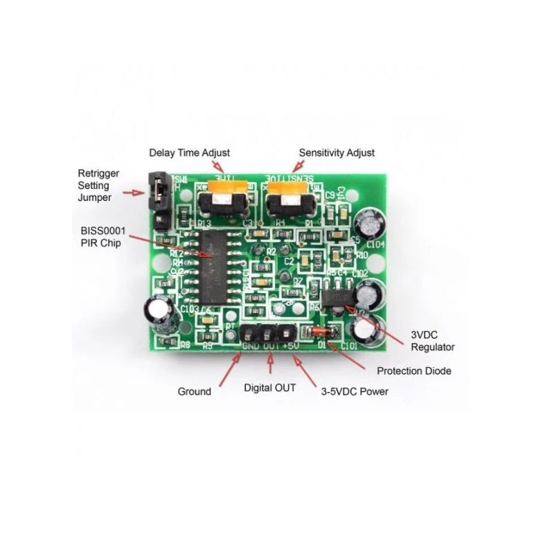 Detector Infrarrojo de Presencia HC-SR501 para Control de Movimiento