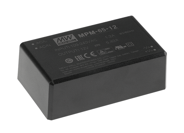 Fuente de poder modular médica 65W MPM-65 - Bloque Terminal - 24V
