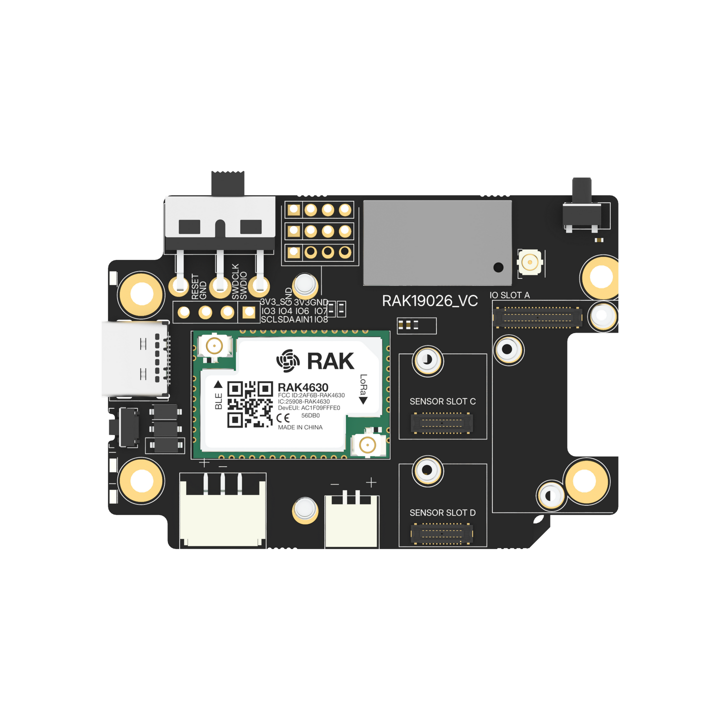 WisMesh BaseBoard RAK19026 con GNSS y sensor de movimiento - Con OLED sin soldar