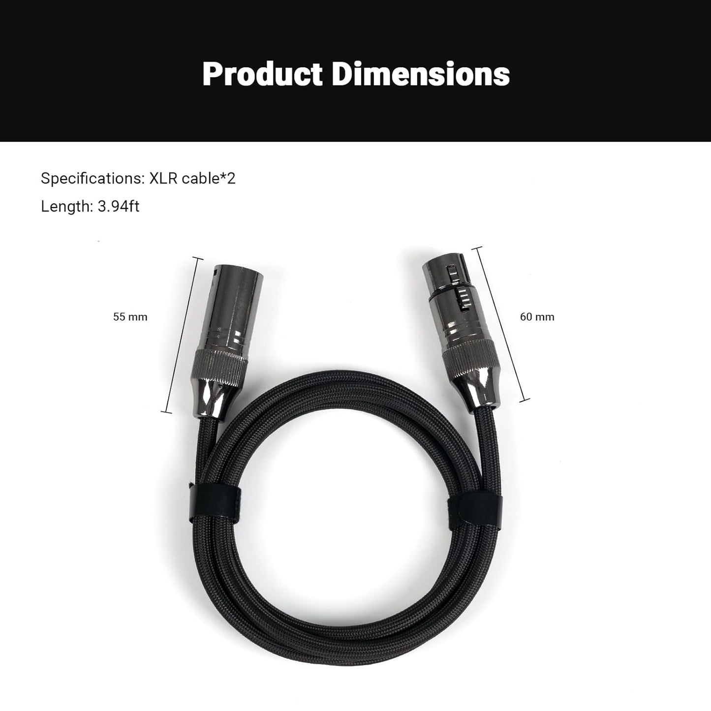 Pareja de Conectores XLR para Equipos Sonoros 1.2m/3.9ft – Fosi Audio