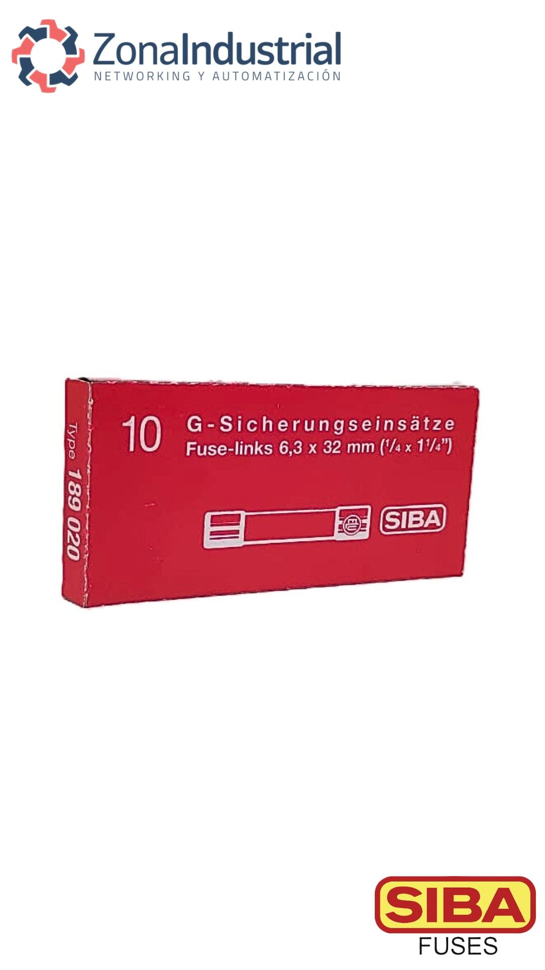 Fusible 6x32mm, curva F (rápida), cerámico H, 500VAC max., marca SIBA (Alemania) - 1,6A