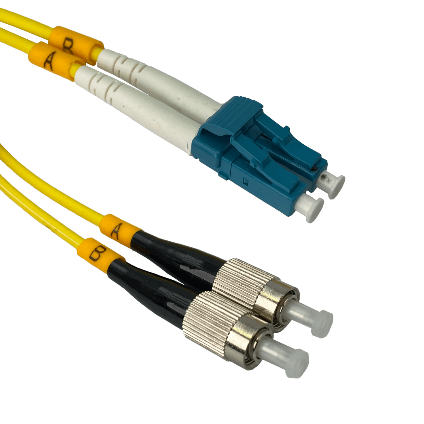 JFSLF3. Cable puente de fibra óptica monomodo SM dúplex de 3 metros con conectores LC a FC, núcleo de 9/125 µm y cubierta LSZH (libre de halógenos)
