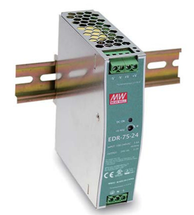 Fuente de poder Riel DIN metálica 75W EDR-75 - 12V