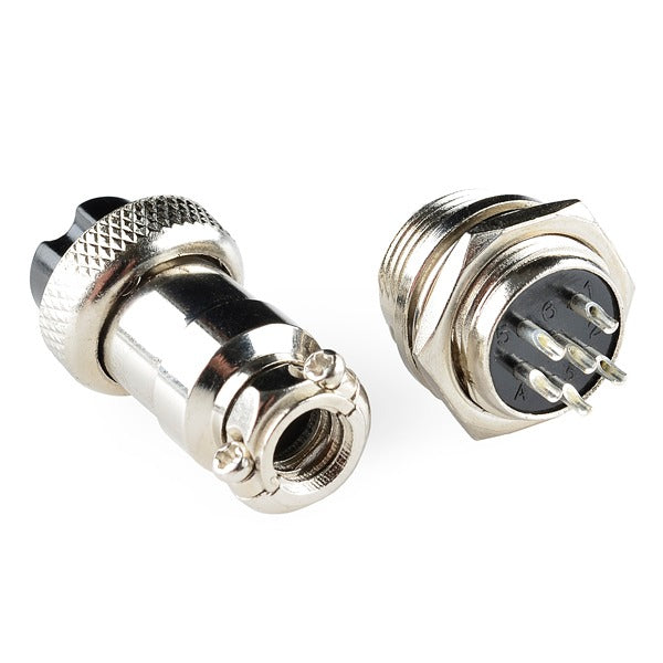 Conector Cilíndrico para Instalación en Panel de 6 Contactos