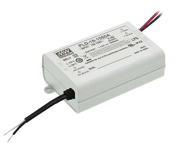 Driver LED plástico corriente PFC 16W PLD-16 - 90 a 135VAC - 1400mA