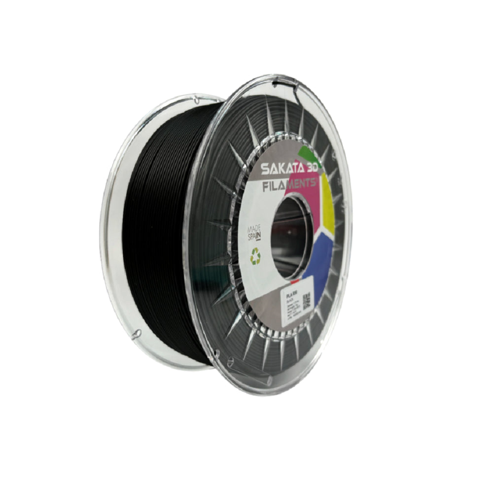 Material de Impresión Acrílico PLA de 850 Gramos en Tonalidad Negra, Diámetro 1.75mm y Peso Total de 2.5kg de Fabricante Sakata 3D