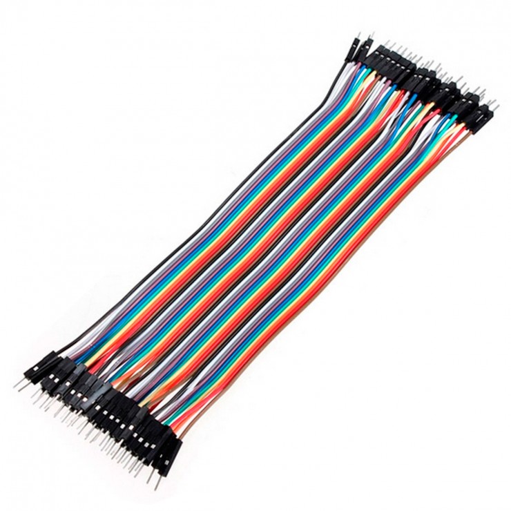 Cable de Interconexión Conector Macho Conector Macho 20cm, Lote 40 Piezas
