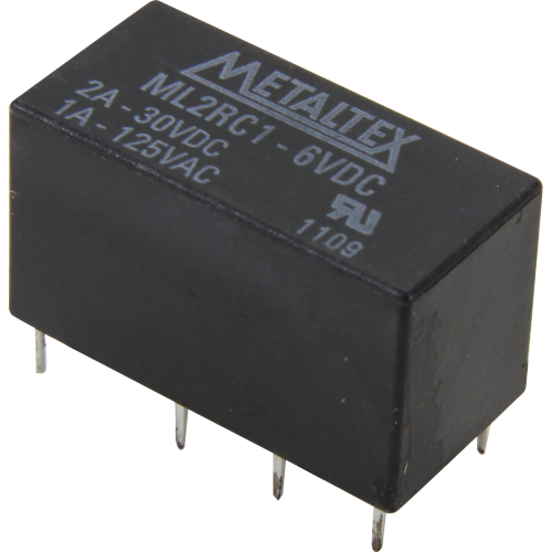 Relé de señal en miniatura sellado DPDT 2A para PCB serie ML - 6VDC