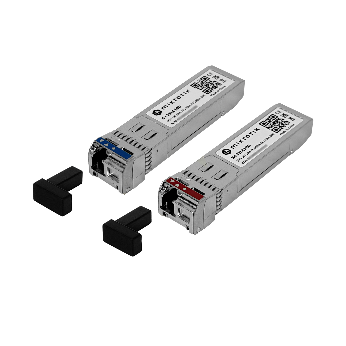 S+2733LC10D MIKROTIK 10G 1-LC 10km Par de módulos SFP WDM bidireccional 1270nm/1330nm con DDM