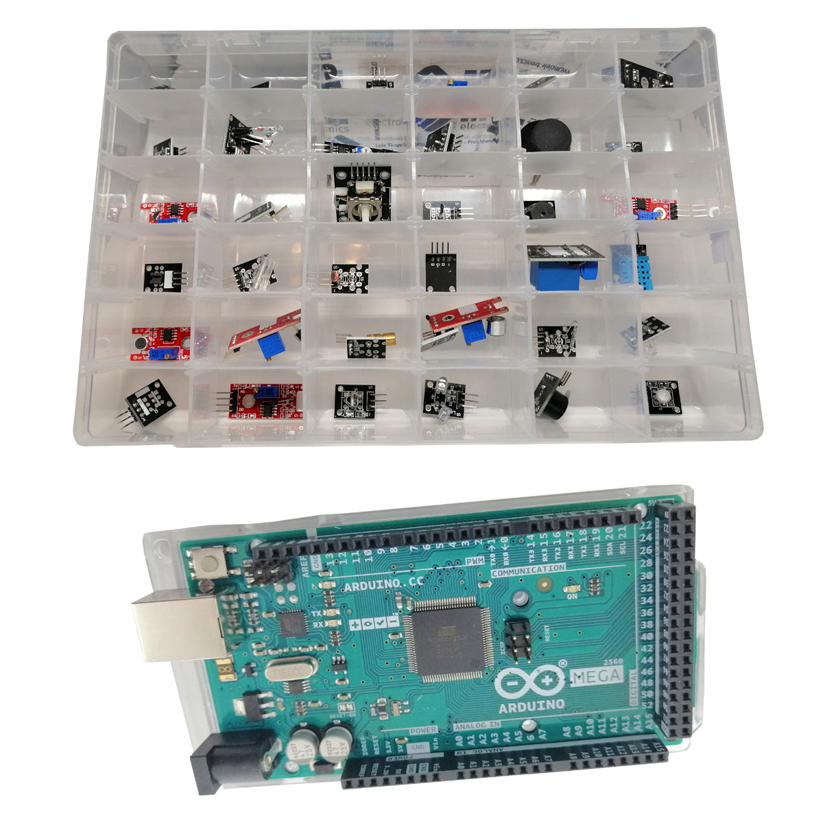 Placa Arduino Mega + Set de 37 Módulos Sensores