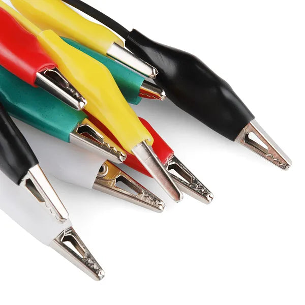 Conjunto de cables con terminales tipo cocodrilo