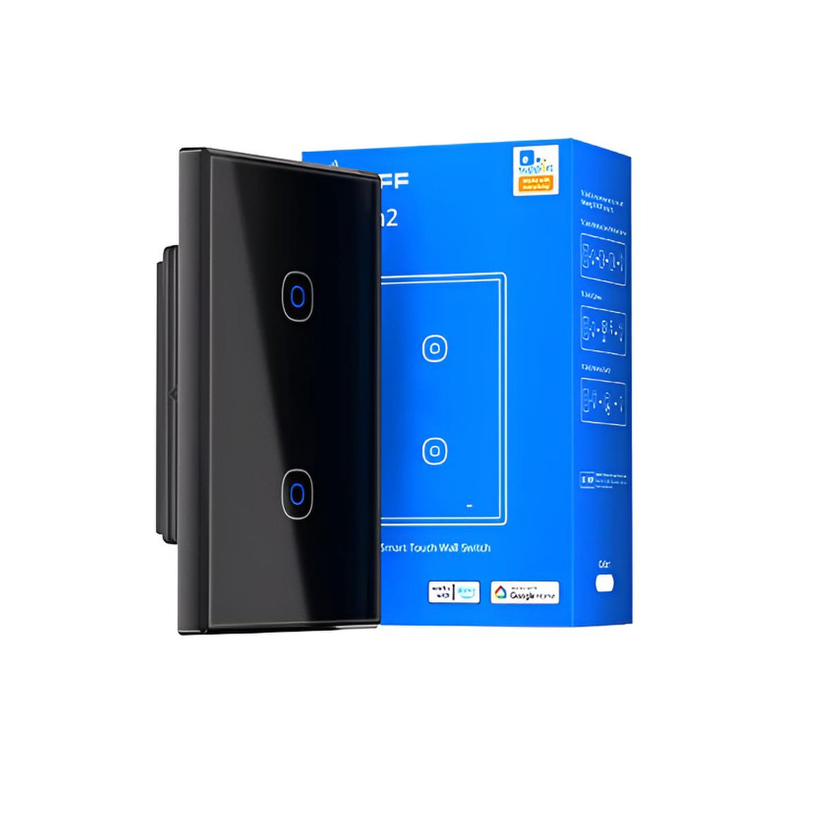 Conmutador mural inalámbrico Sonoff TX Segunda Generación de 2 vías compatible con Matter en tono negro