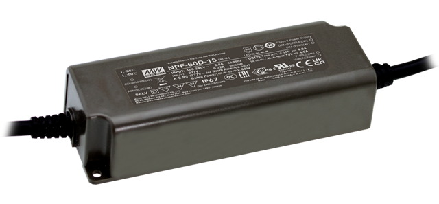 Driver LED plástico corriente dimmer 3 en 1 PFC 60W IP67 NPF-60D - 2A