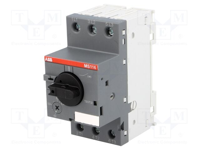 Interruptor de Protección de Motor 2.2kW 208-690VAC ABB MS116-6.3 1SAM250000R1009