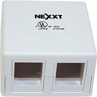 NEXXT Caja de Montaje Superficial Descargada 2 Puerto Blanco