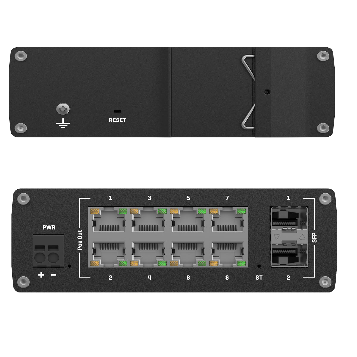 Conmutador de Red Industrial con Alimentación PoE Teltónika TSW202
