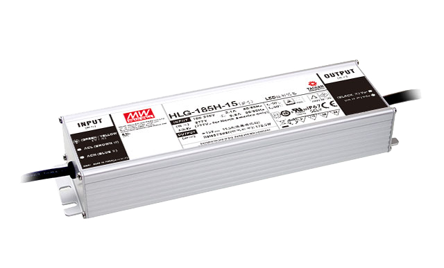 Driver LED carcasa metálica voltaje 185W 12V HLG-185H-12B Sin Caja