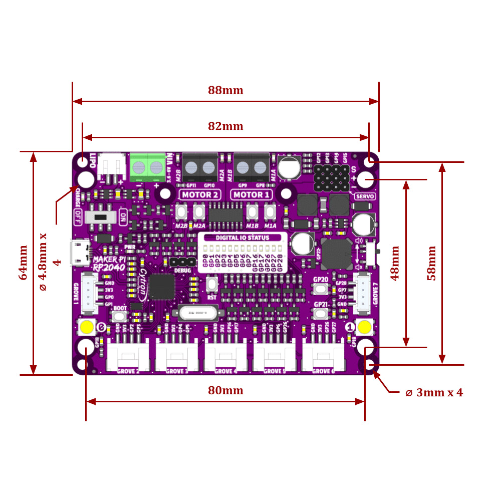 Plataforma Maker Pi con procesador RP2040 – Cytron