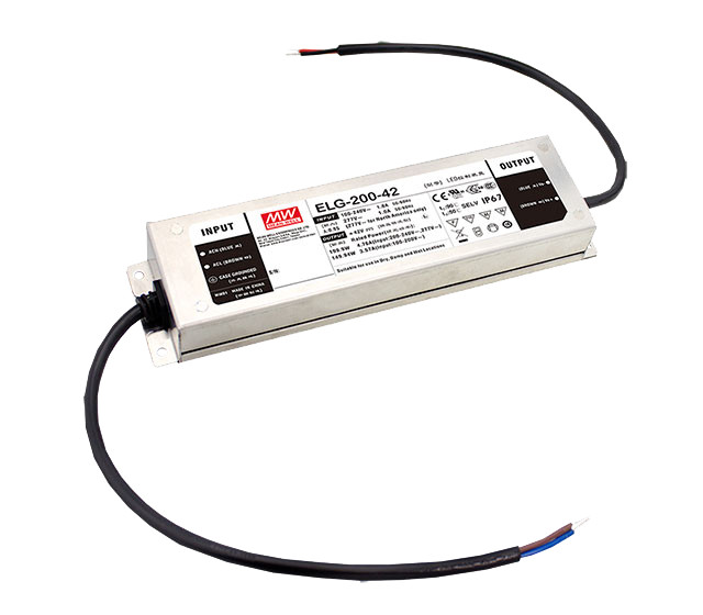 Driver LED carcasa metálica voltaje PFC opcional DALI 200W ELG-200 - 24V - AB - Ajuste Potenciómetro (Io) + 3 en 1