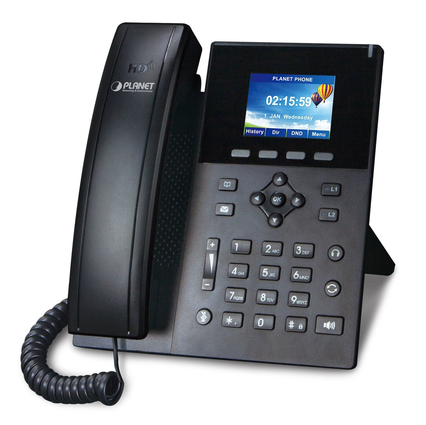 Teléfono IP Gigabit PoE en color de alta definición