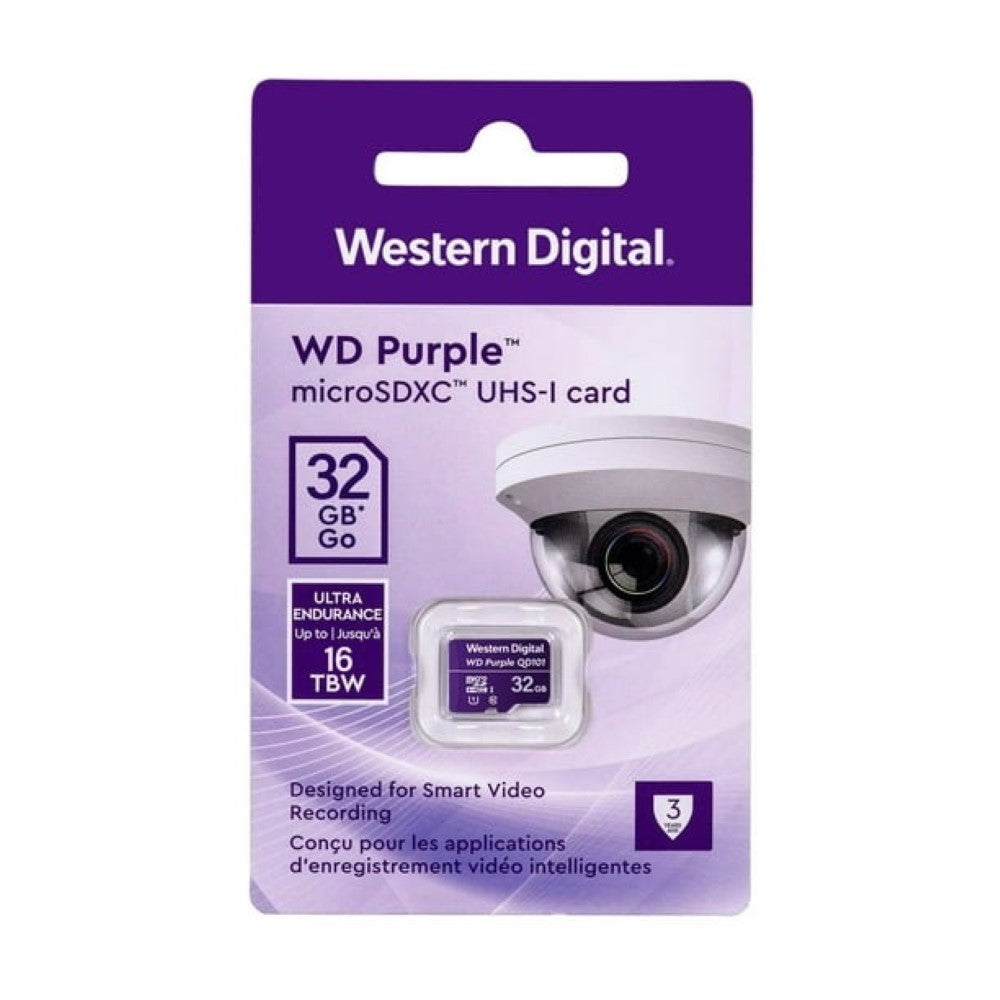Tarjeta de Memoria MicroSD 32GB WD Purple SDHC UHS-I Clase 10 4K 100MB/s