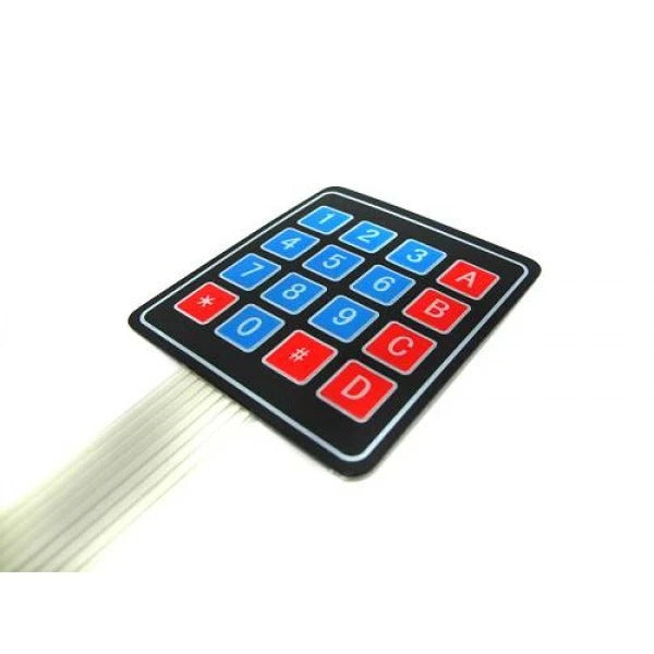 Teclado Resistivo 4x4 Pulsadores con Base Adhesiva