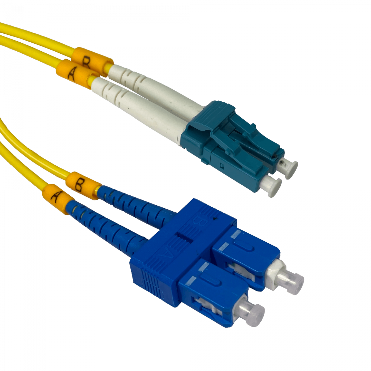 JFSLC2. Cable Conectorizado de Fibra Óptica Monomodo SM Dúplex LC a SC/UPC de 2 metros, 9/125 µm, 3 mm
