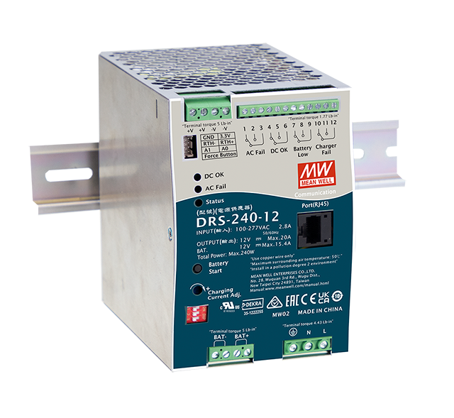 Fuente de poder riel DIN con UPS 240W DRS-240 - SI - 12V