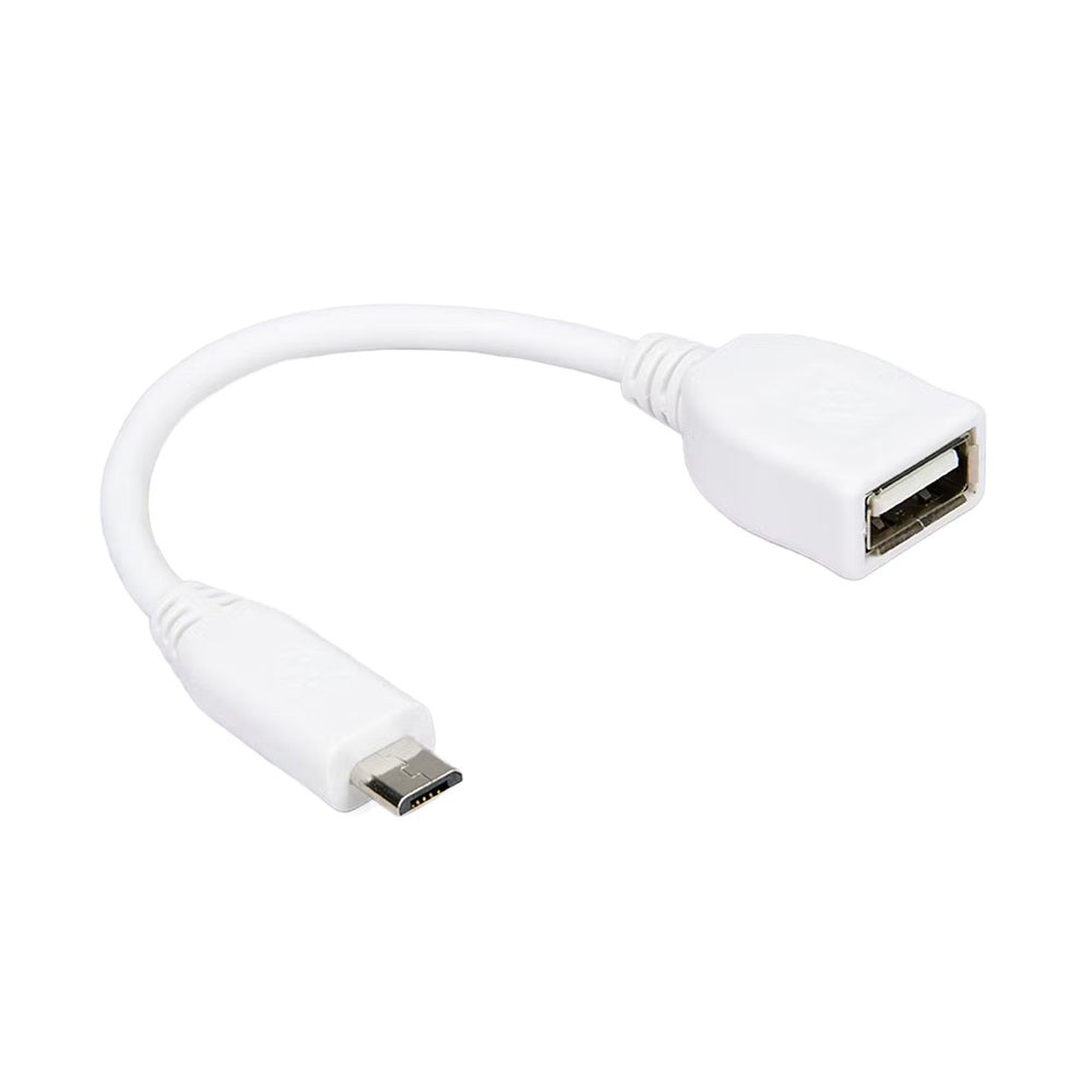 Cable Certificado Raspberry Micro USB Conector Macho a Puerto USB A Hembra – Blanco