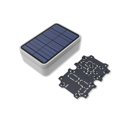 Gabinete Unify IP67 150×100×45 mm - Gris / Placa a medida + panel solar