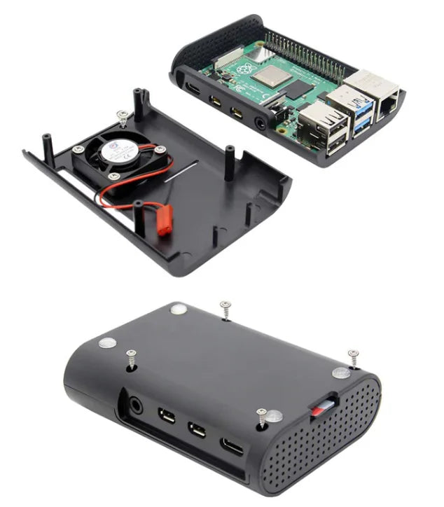 Estuche para Raspberry Pi 4 B con Ventilación y Sistemas de Disipación Térmica