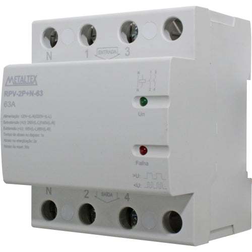 Relé de protección sobre y sub tensión modular 4 polos 220V serie RPV - 40A