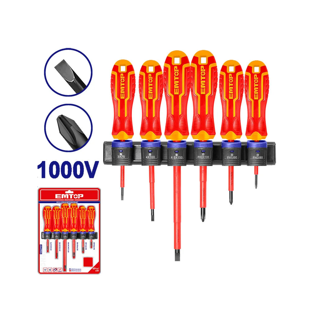 Colección de 6 Herramientas de Ajuste Aisladas para 1000V – Emtop
