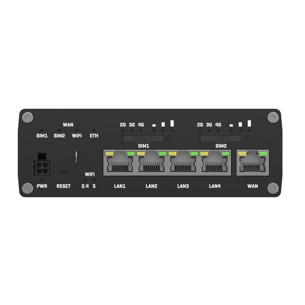 Enrutador de Conectividad Celular Teltonika RUTX12 para Entornos Industriales con Tecnología 3G/4G Cat6, Red Inalámbrica Dual Banda (2.4/5Ghz), Doble Ranura SIM, Doble Módem, Posicionamiento Global y Conectividad Bluetooth con Entradas/Salidas Digitales