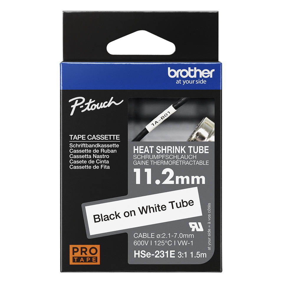 Brother cinta rotuladora 8.8 mm HSE231E Black