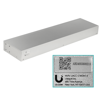 DEMU-4. Demultiplexor UI Mux/Demux de 4 canales LC/UPC 1270-1330 nm con puertos 1-COM y 1-MON, modelo UACC-CWDM-4