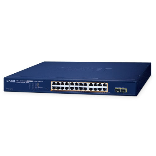 Switch Web Smart Ethernet de 24 Puertos 10/100/1000T 802.3at PoE + 2 Puertos 1000X SFP