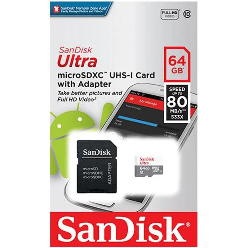 Tarjeta de Almacenamiento MicroSD 64GB Sandisk